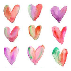 Watercolor Hearts